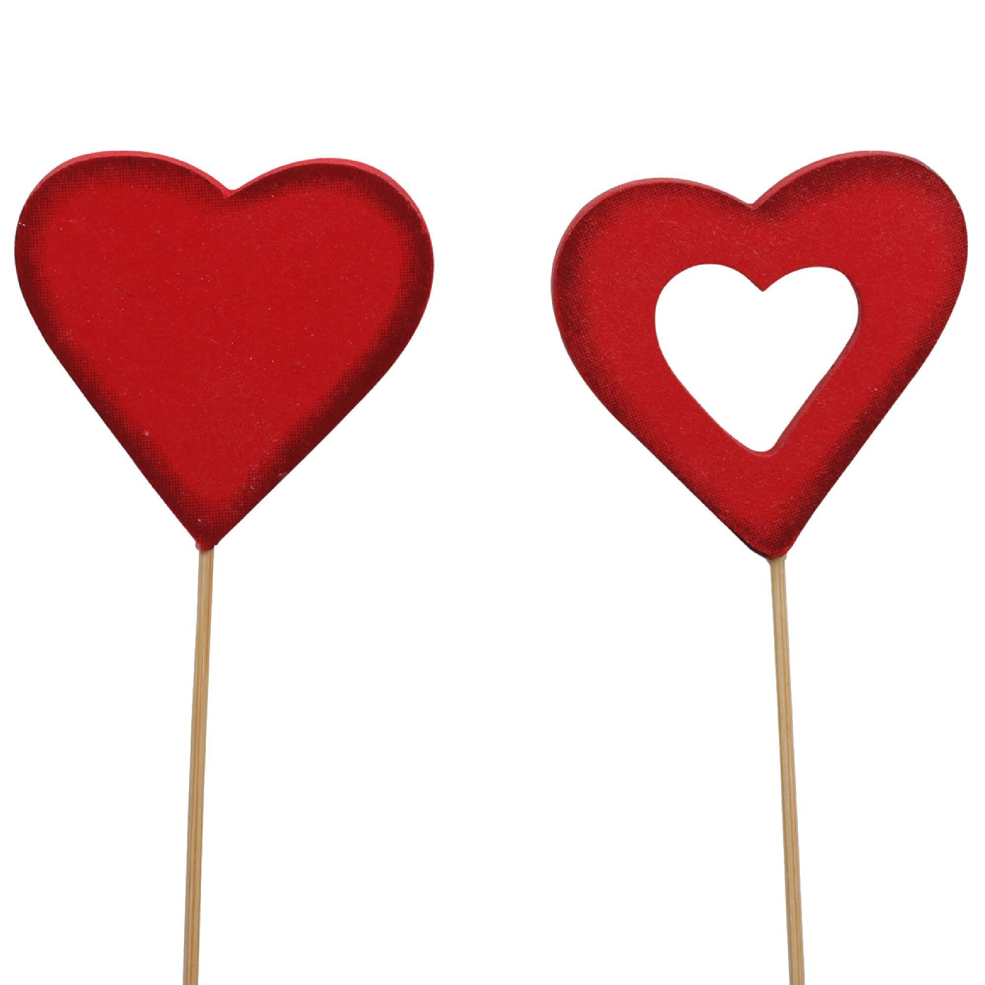 Coeur en bois Sondre à coller, 2 motifs, L5cm, rouge