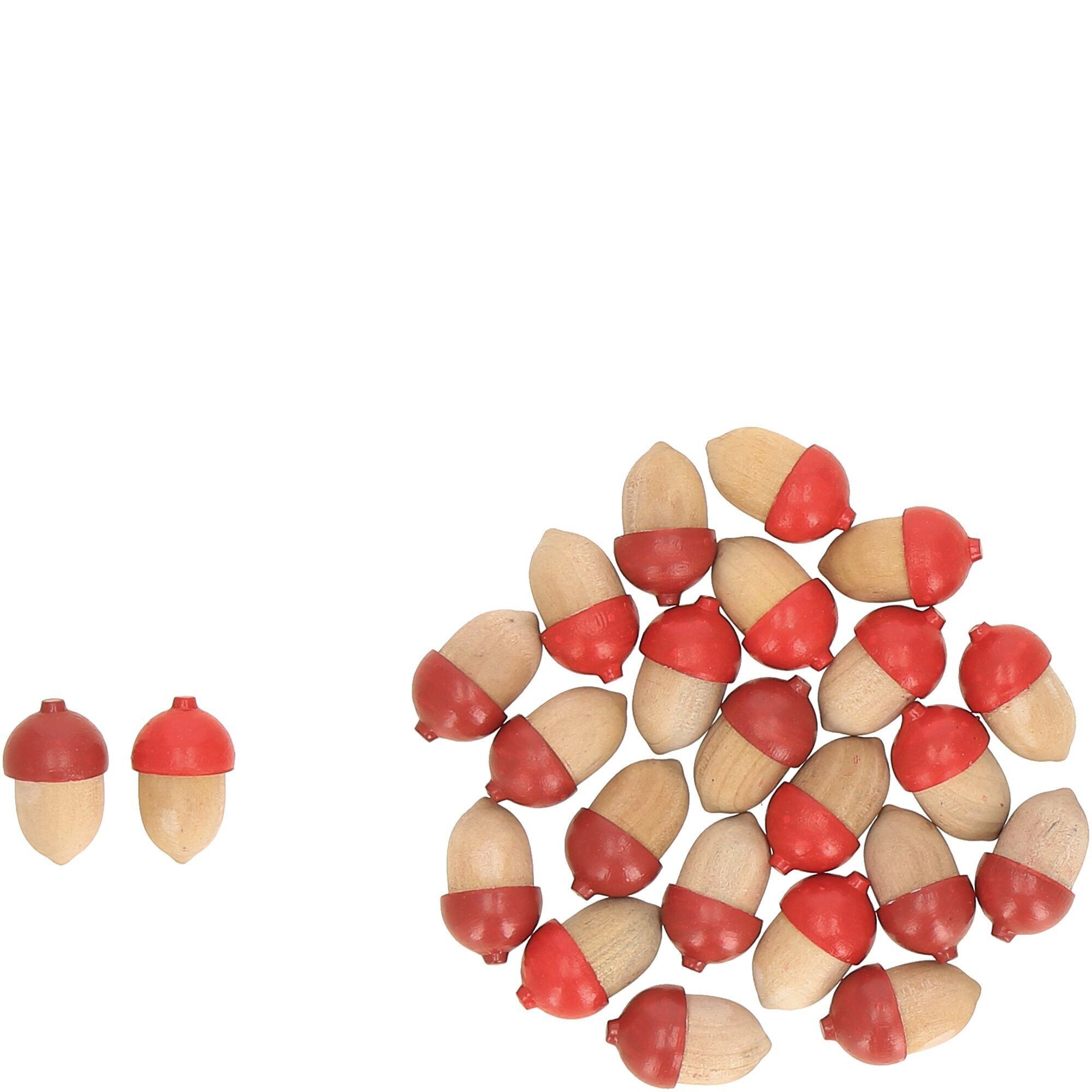 Ghianda in legno Catania da spargere, 2 colori, H3cm, rosso/rosso scuro