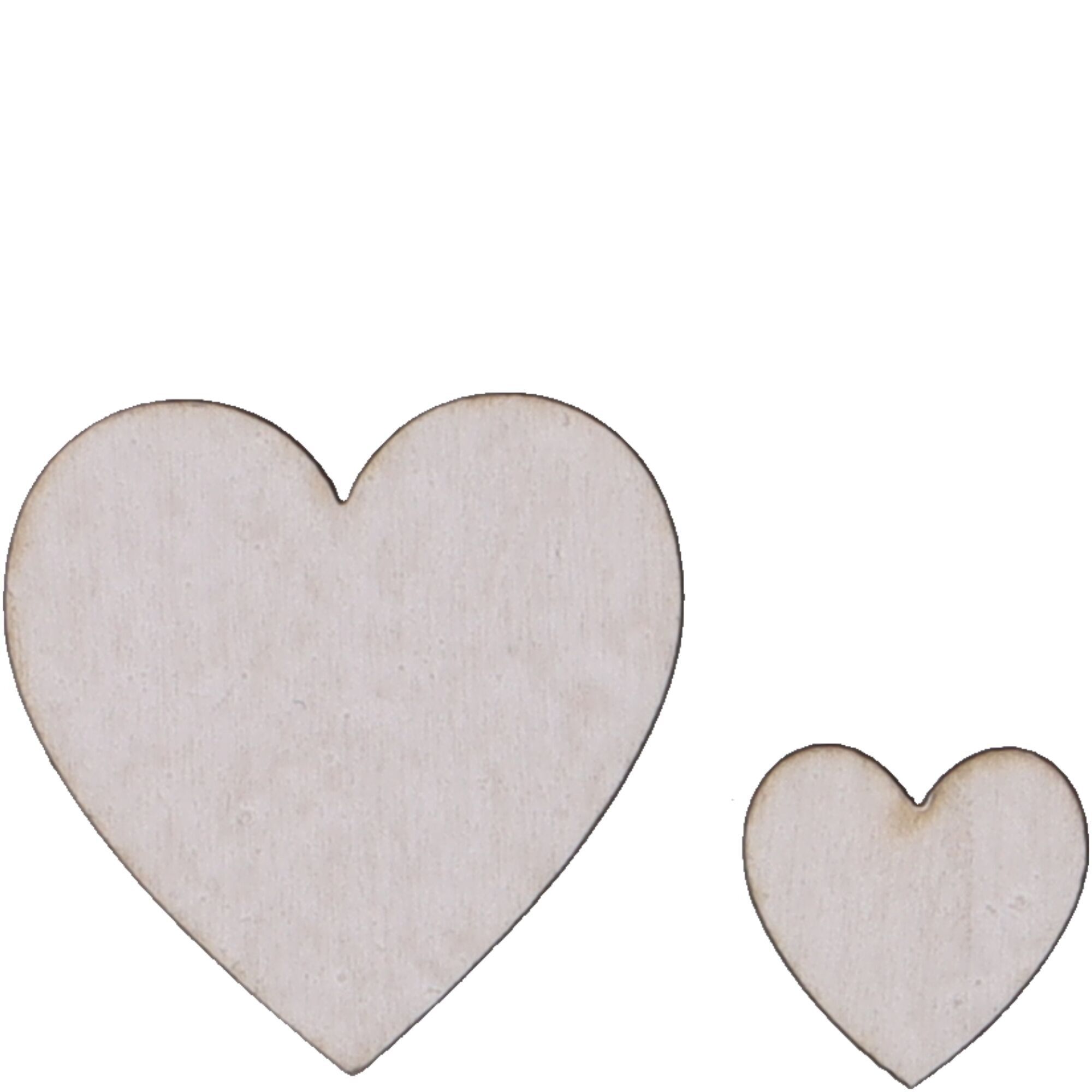 Cuore di legno Calw, 2 motivi, 144 pezzi/scatola, L3,5cm, H3,5cm, bianco