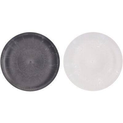 Plastic plate Style, 2 colours, D47cm, grey, light grey