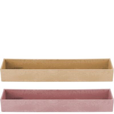 Plastic tray style, 2 colours, L42cm, W10.5cm, H5cm, melon/curry