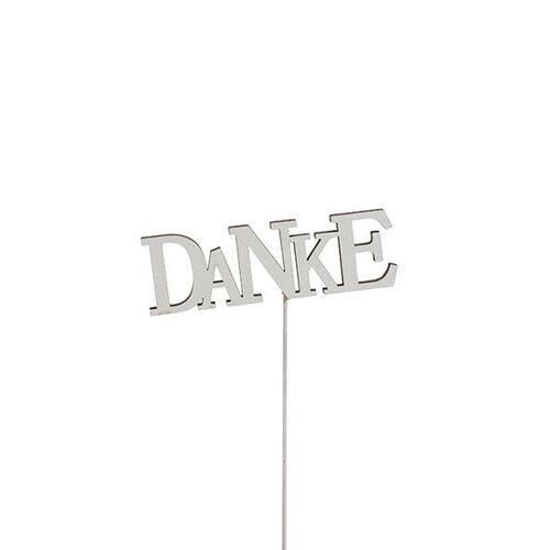 Holz Text Danke zum Stecken, H27cm, weiß