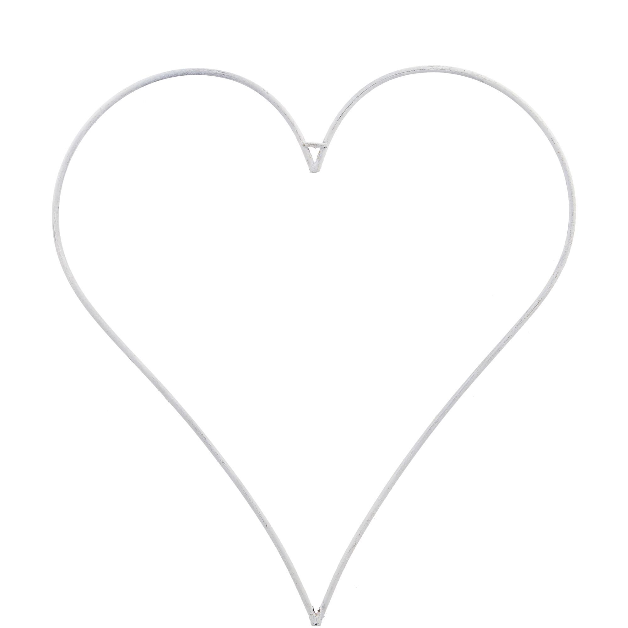 Metall Herz zum Hängen, D18cm, H20cm, weiß