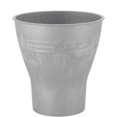 Vase utilitaire en plastique éléphant sans pied, hauteur 18 cm, diamètre 17 cm, gris