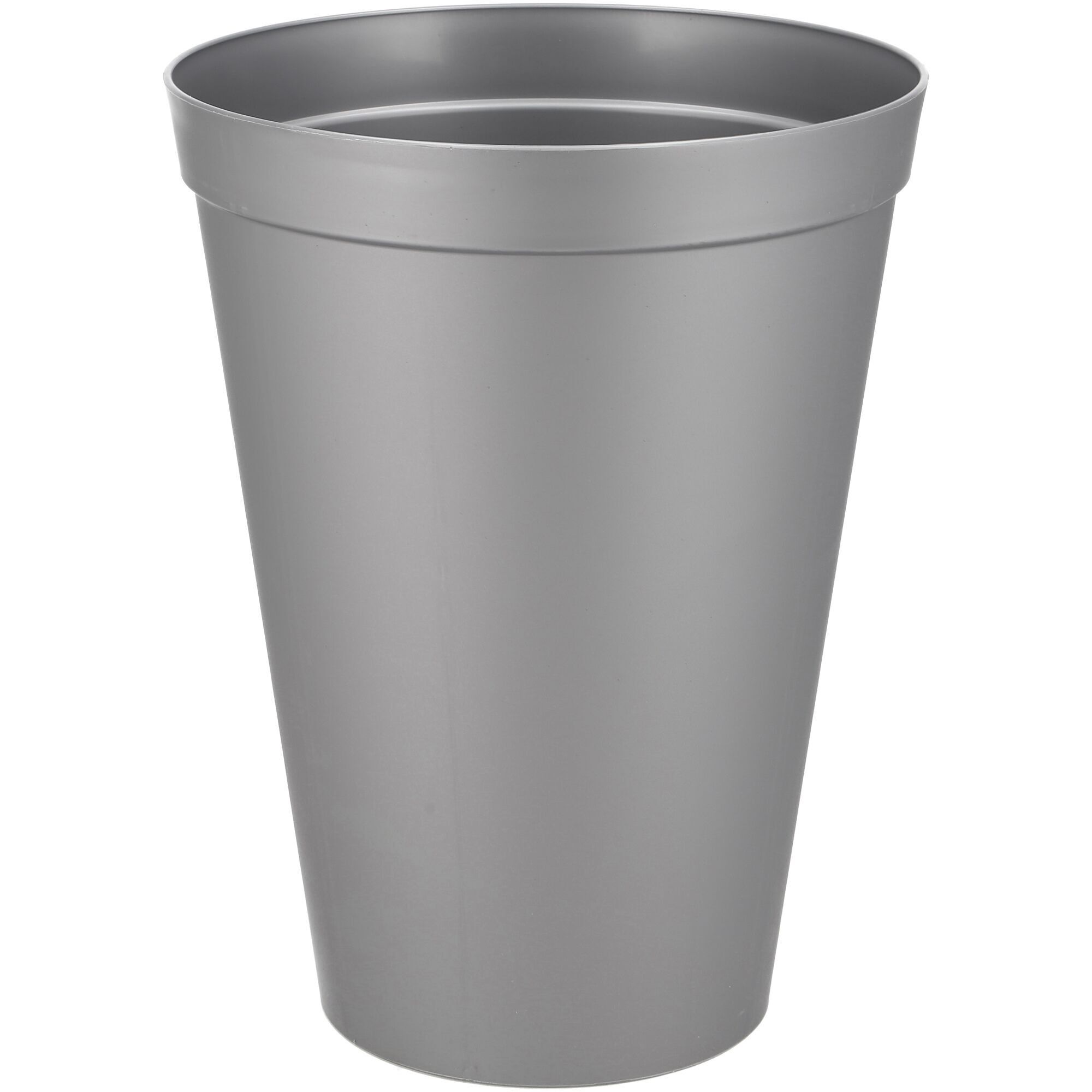 Plastic utility vase zinc height 34cm, diameter 25cm, grey