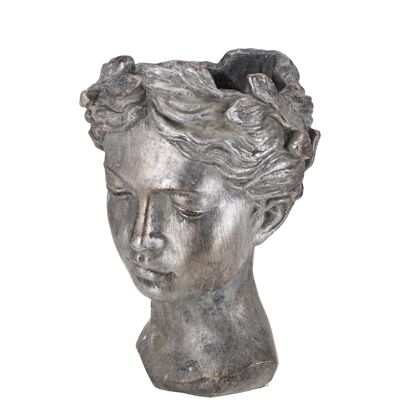 Cabeza de hormigón Venus para plantar, D12,5cm, H16,5cm, gris