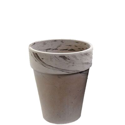 Plant vase Alto with hole, D21cm, H25cm, brown, matching saucer 18cm