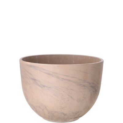 Plant pot Elara with hole, D26cm, H19cm, brown basalt, matching saucer 24cm