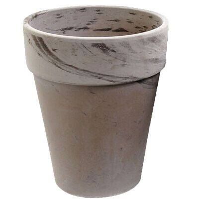 Plant vase Alto with hole, D38cm, H46cm, brown, matching saucer 32cm