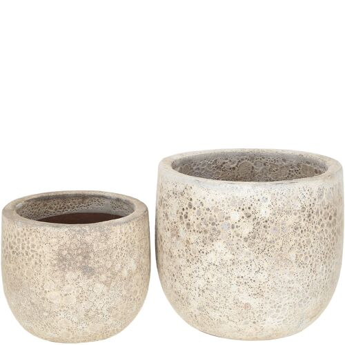Pflanz Kübel Marla, 2er-Set, D27/21cm, natur
