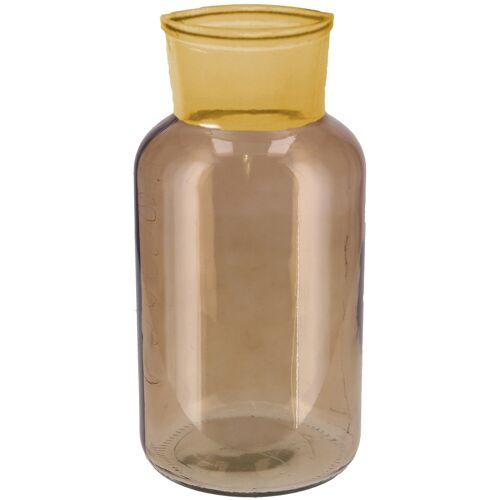 Glas Vase Monkey, D14,5cm, H25cm, taupe