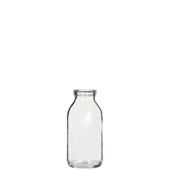 Nano bottiglia di vetro, D4,8 cm, H10 cm, apertura: D2 cm, 32 pezzi per vassoio, trasparente