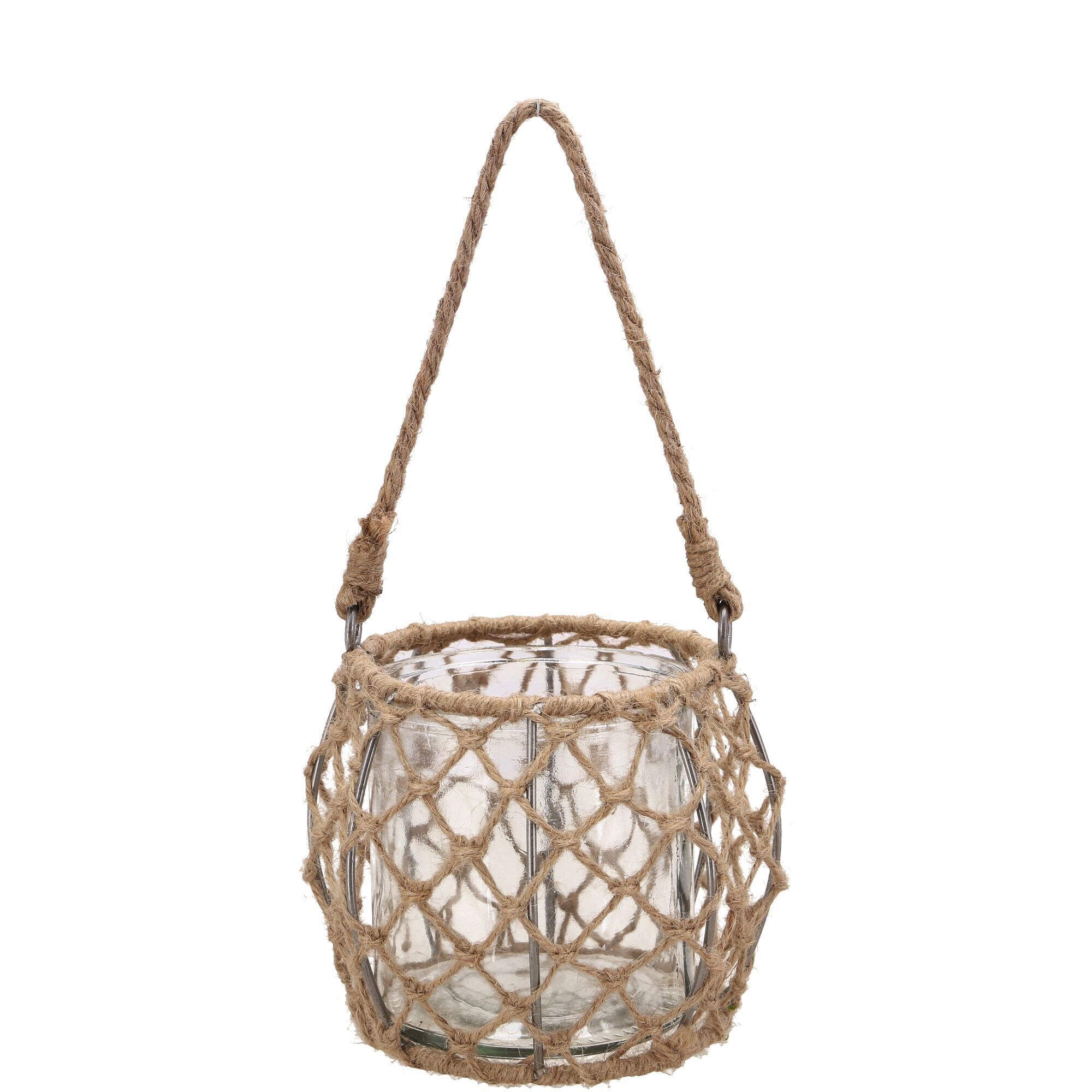 Lanterna in vetro Jens, D9cm, H8,5cm, con vetro: D8cm, naturale