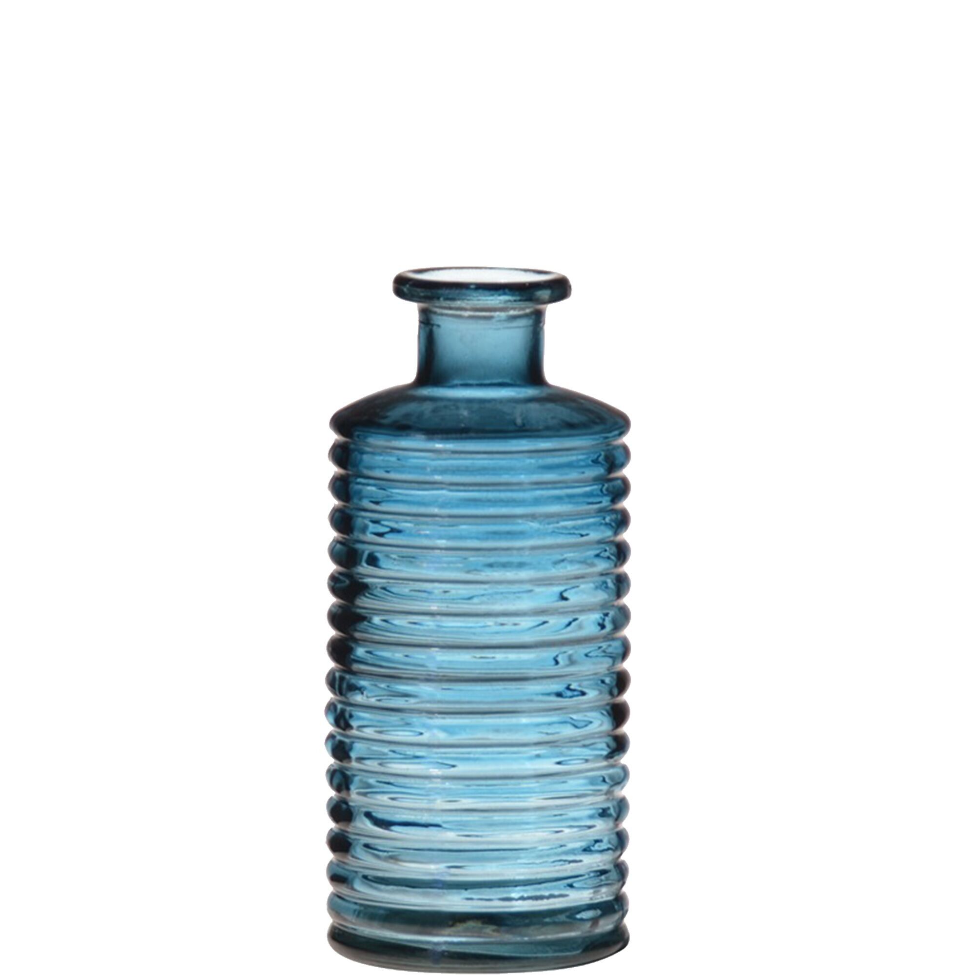 Ligne de bouteilles en verre, H21,5cm, D9,5cm, bleu