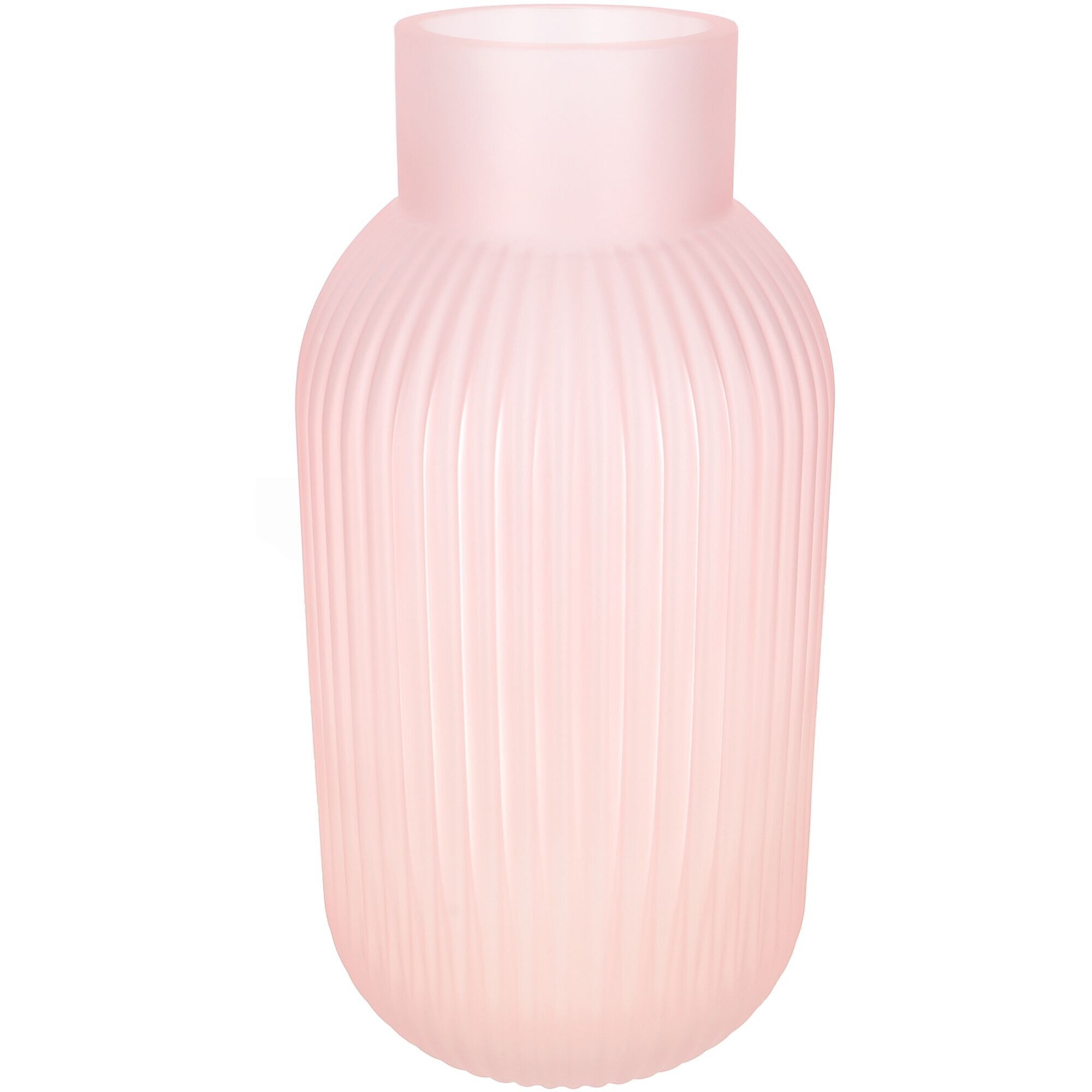 Vaso in vetro Gina, D15cm, H30cm, apertura: 8,5cm, rosa opaco