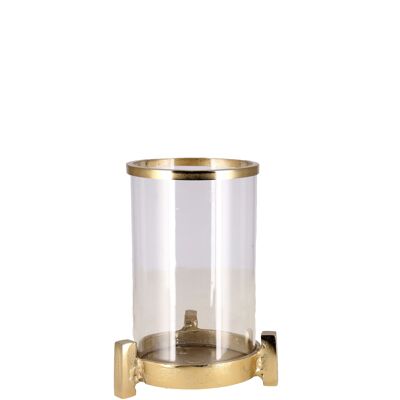 Farol de metal Lamia, D11cm, H17cm, dorado