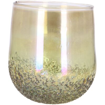 Farol de cristal Viseu, D13cm, H14,5cm, verde