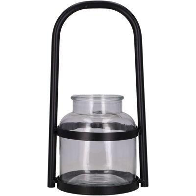 Farol de cristal Georg, D15cm, H33cm, transparente