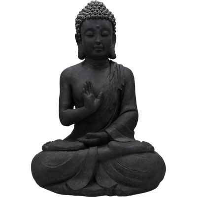 Buda sentado de Fiberclay, largo 41 cm, ancho 32 cm, alto 60 cm, antracita
