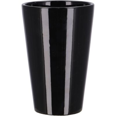 Jarrón de cerámica Pure, L13cm, W13cm, H20cm, negro