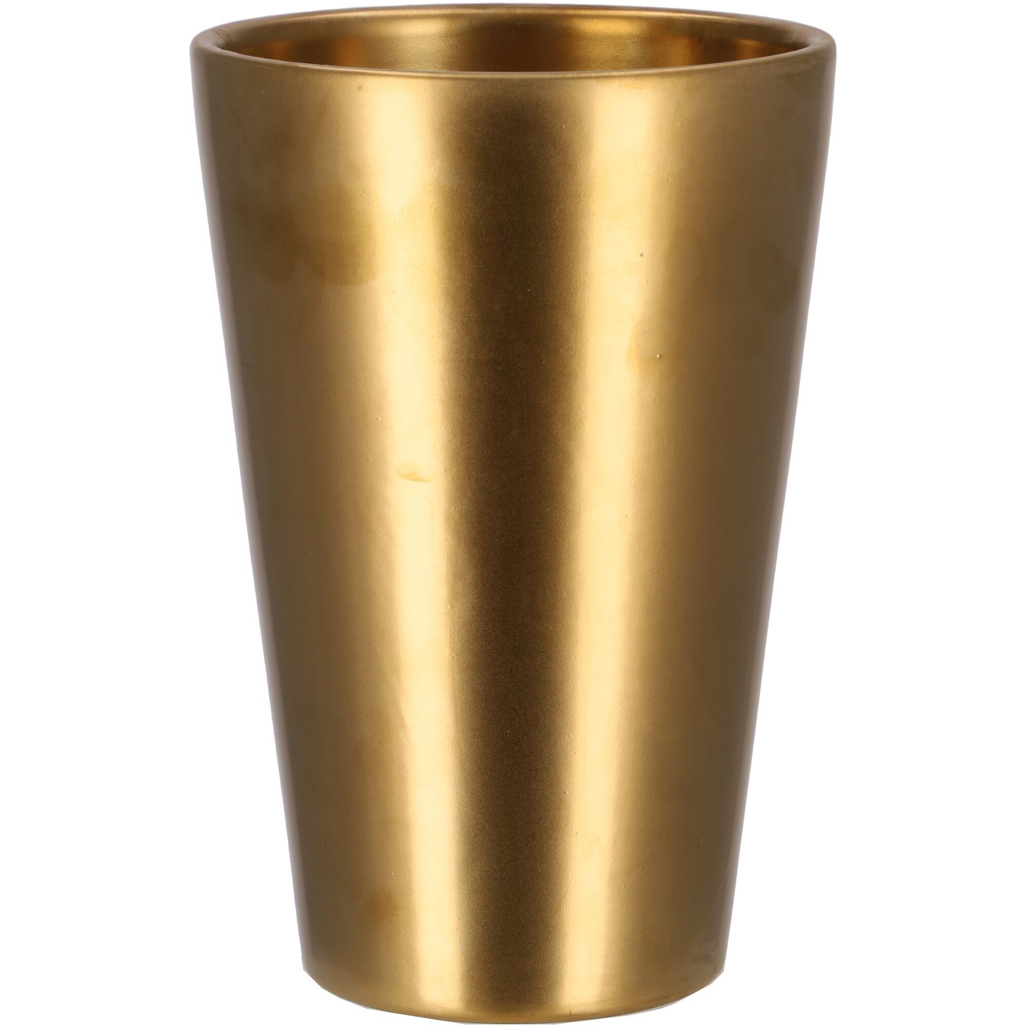 Keramik Vase Pure, L13cm, B13cm, H20cm, gold matt