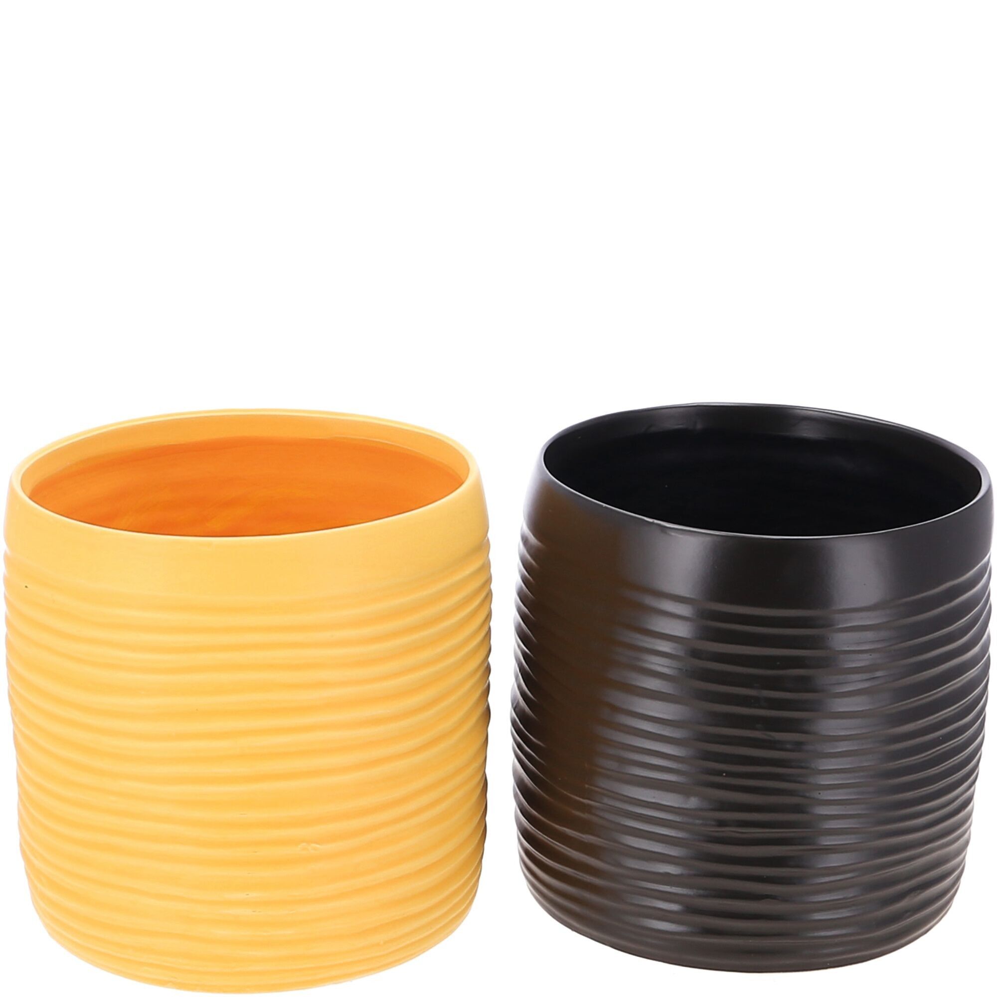 Secchio in ceramica Ona, 2 colori, D19cm, H18cm, per TO15, giallo/nero