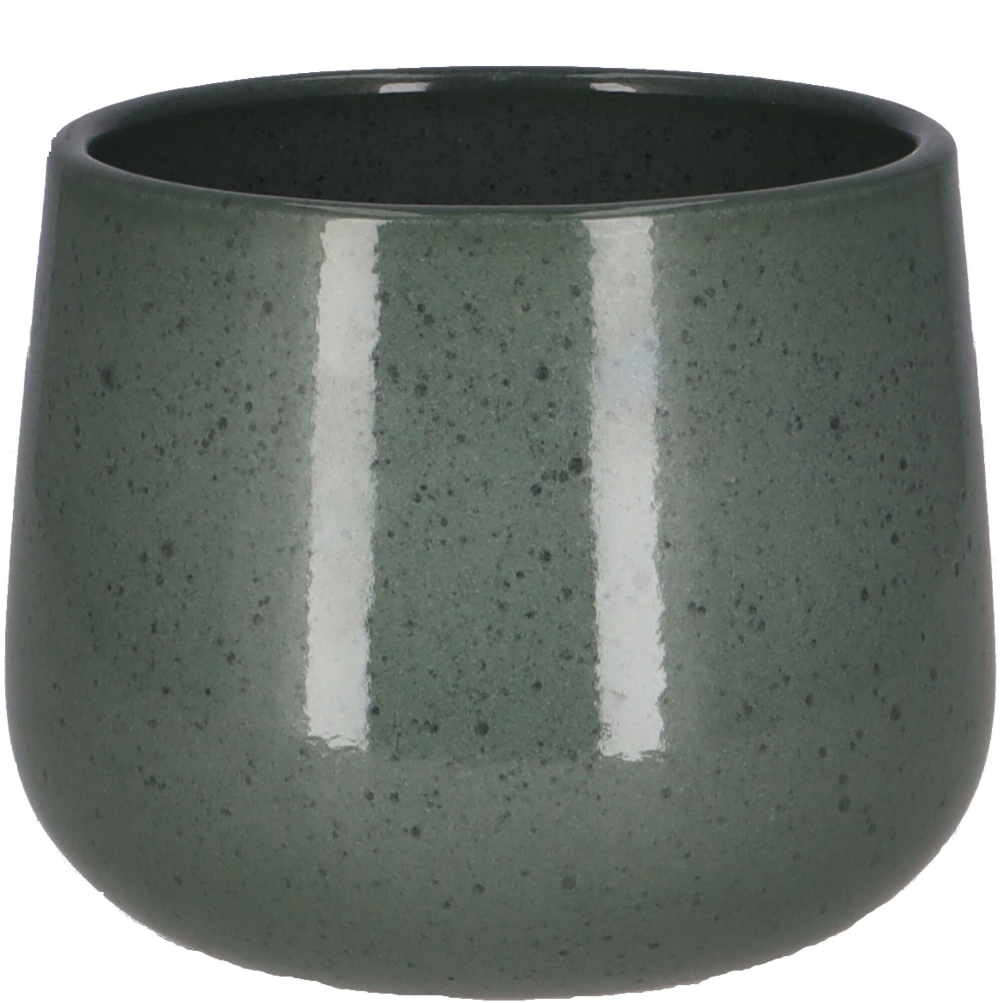 Vaso in ceramica Dion, D16cm, H14cm, interno D14cm, per TO14 e orchidee 13cm, euka maculato