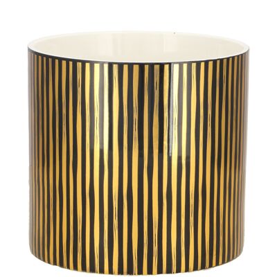 Cubo de cerámica Mabra D10cm, H9cm, para TO8, negro-oro