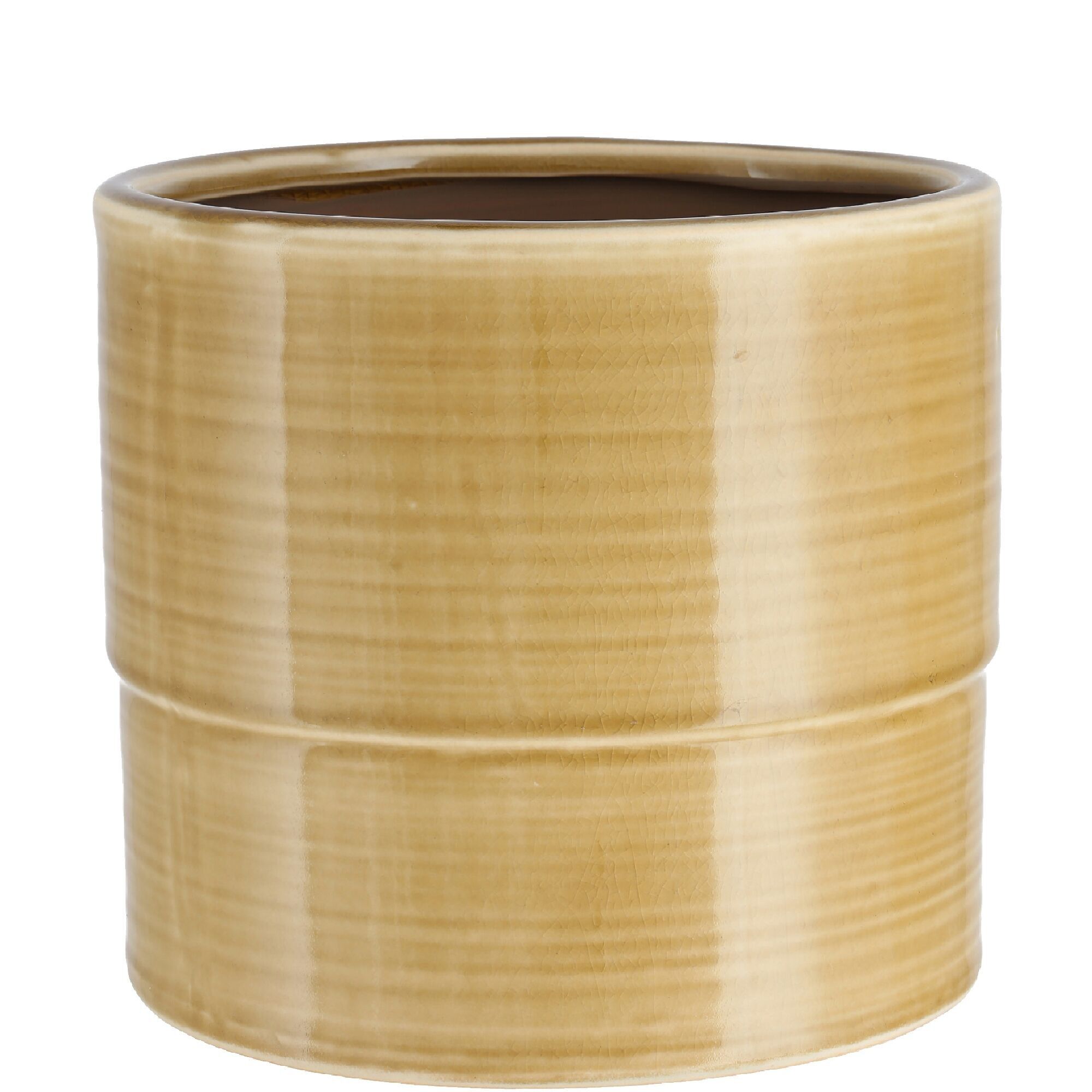 Vaso in ceramica Chloe, D13,5 cm, H13 cm, per TO12 e orchidea TO12, ocra