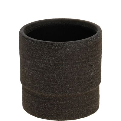 Vaso in ceramica Rosina, D7,5 cm, H7,5 cm, per orchidea TO6, nero