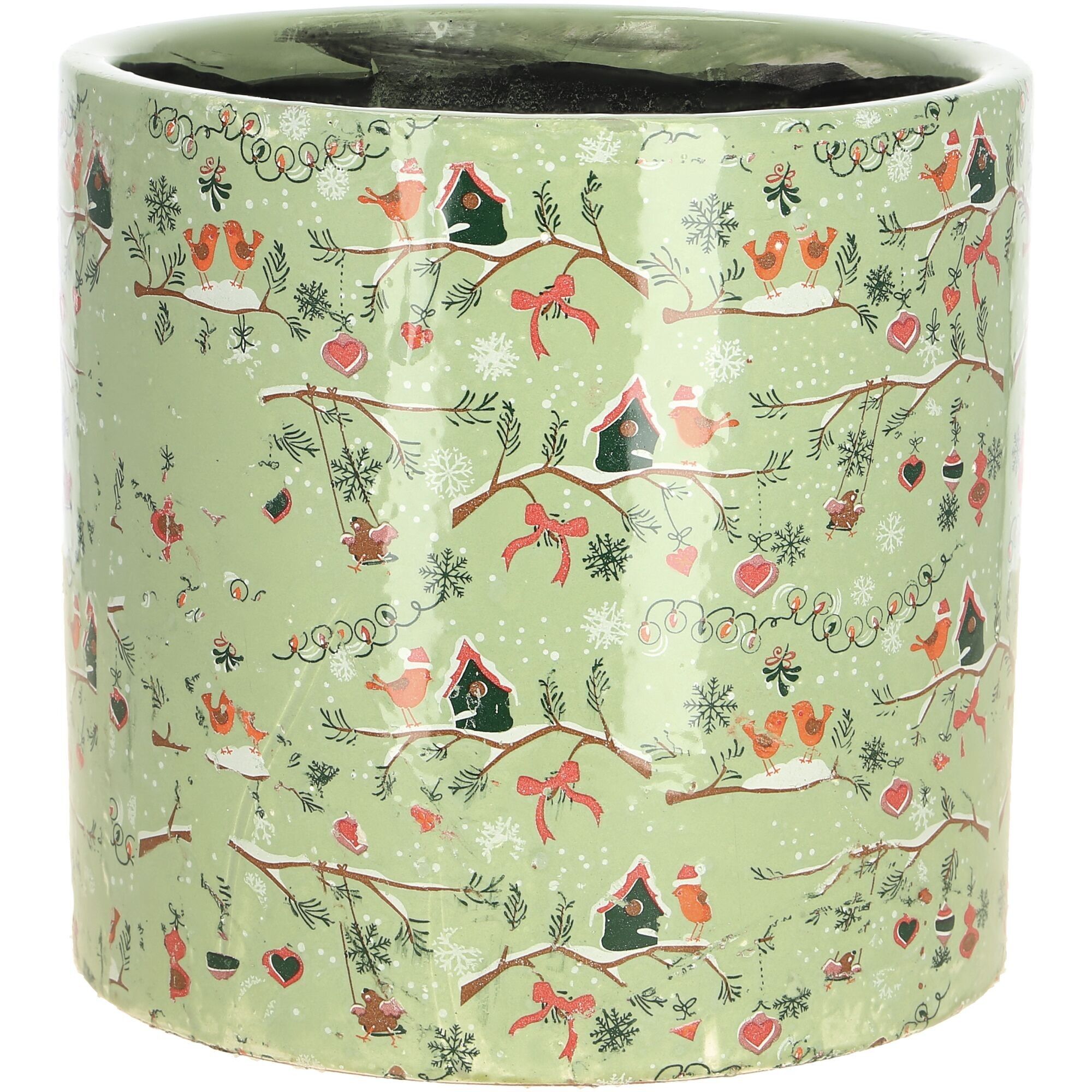 Cubo de cerámica Pau, D20cm, H19cm, para TO 16, verde