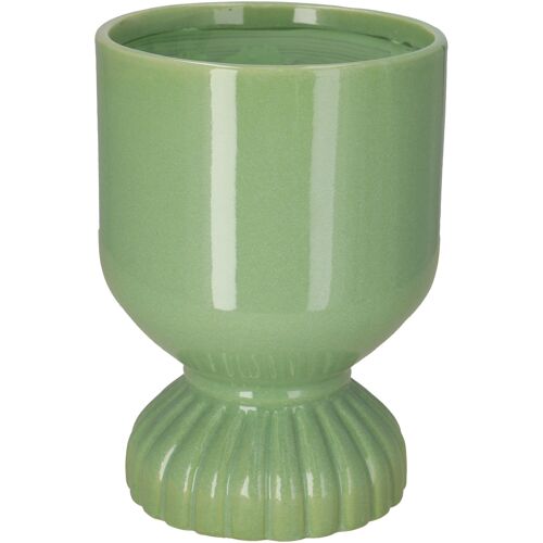 Keramik Kübel Rötha, D17cm, H23,5cm, für TO15, grün