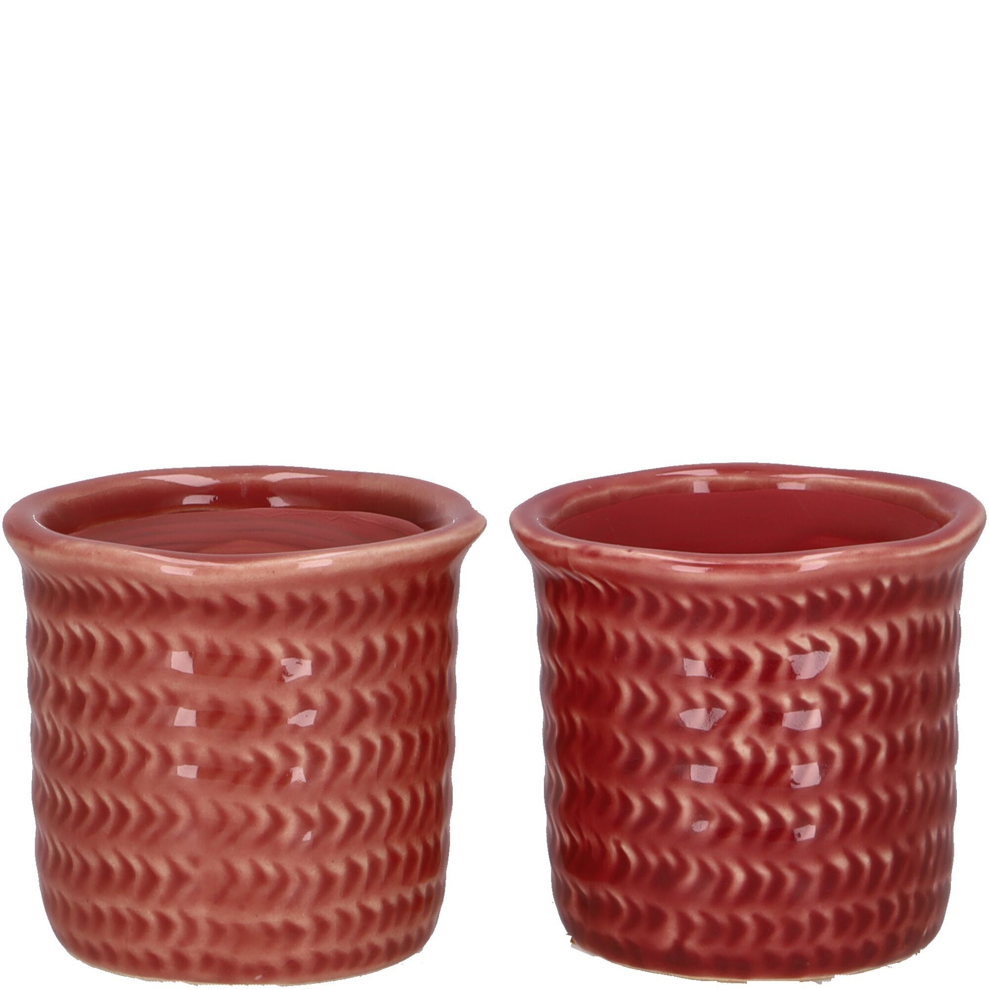 Vaso in ceramica Kaspio, 2 colori, D7cm, H6,5cm, per orchidea TO6, rosa/rosa