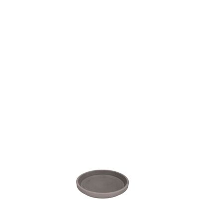 Dessous de verre en argile, D8,7 cm, H1,4 cm, intérieur D8 cm, marron
