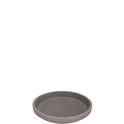 Clay coaster, D18cm, H2.5cm, inside D16.2cm, brown