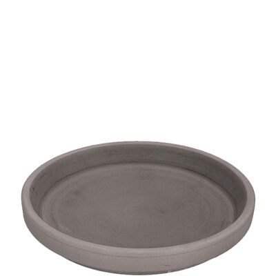Sottobicchiere in argilla, D32 cm, H4,5 cm, interno D29,5 cm, marrone