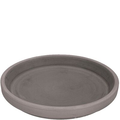 Sottobicchiere in argilla, D38 cm, H5,3 cm, interno D34,6 cm, marrone