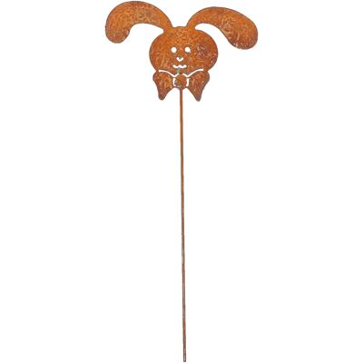 Bouchon métal minis, tête de lapin, H30cm, rouille
