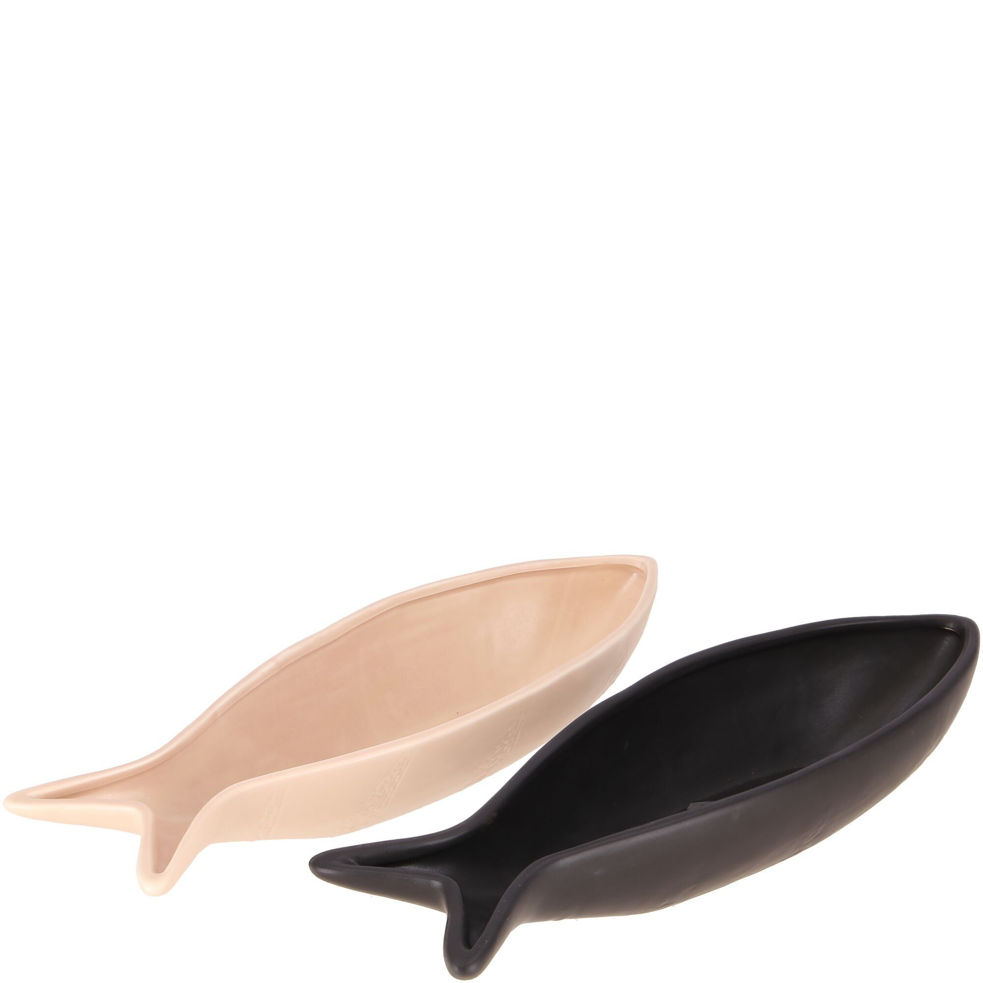 Ceramic bowl fish, 2 colours, L18.5cm, W6cm, H4cm, pink/black