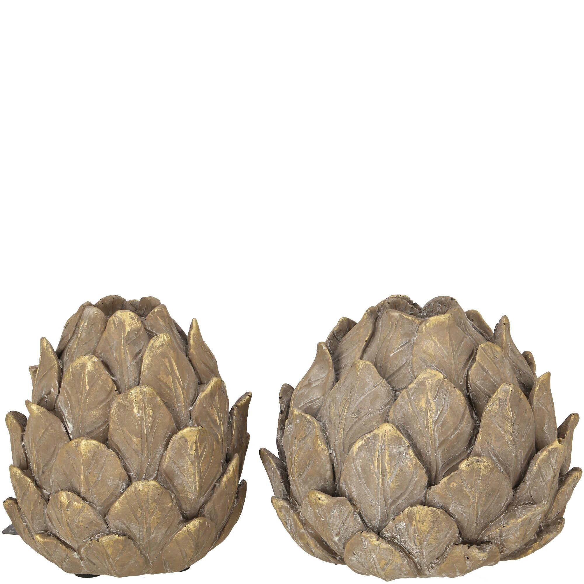 Coni portacandele in cemento, 2 motivi, H19/13,5 cm, per 1x candela conica, grigio