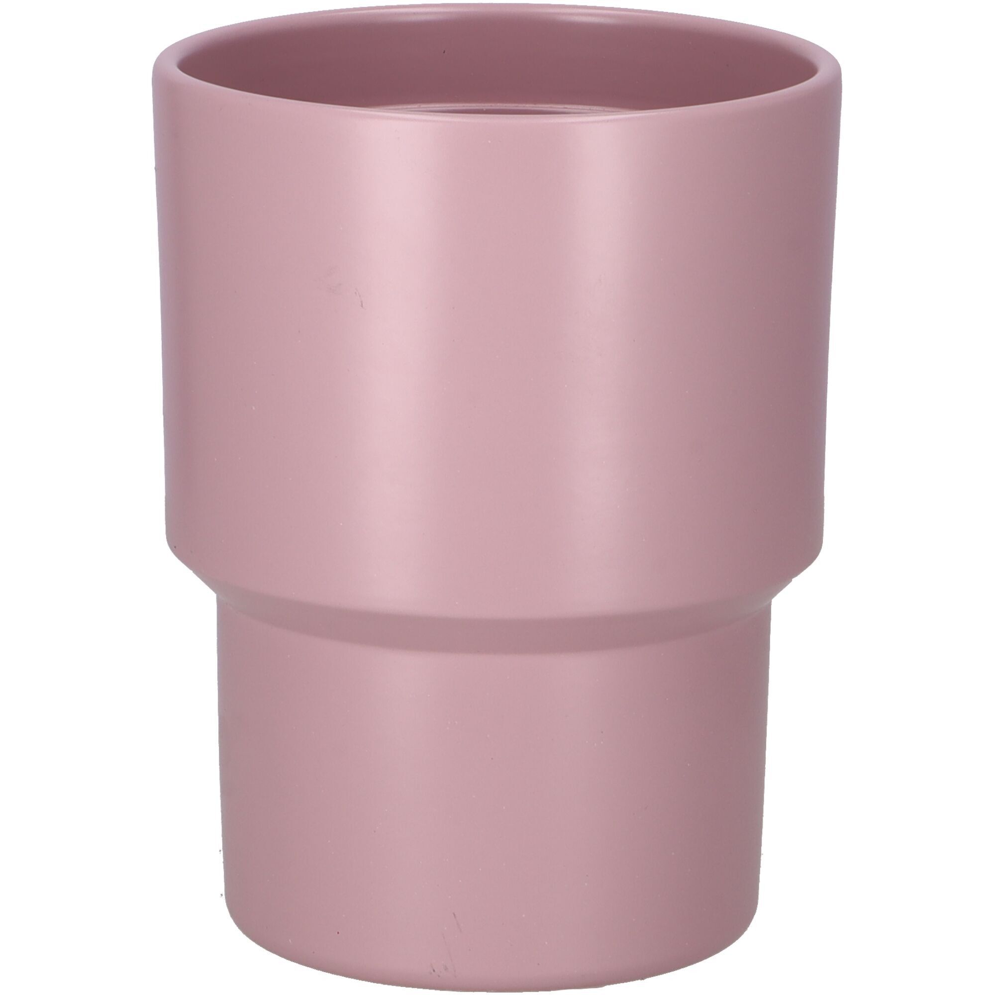 Vaso in ceramica Orchidea Frieda, H16cm, D13cm, interno D11,7cm, per orchidea TO12, palissandro opaco