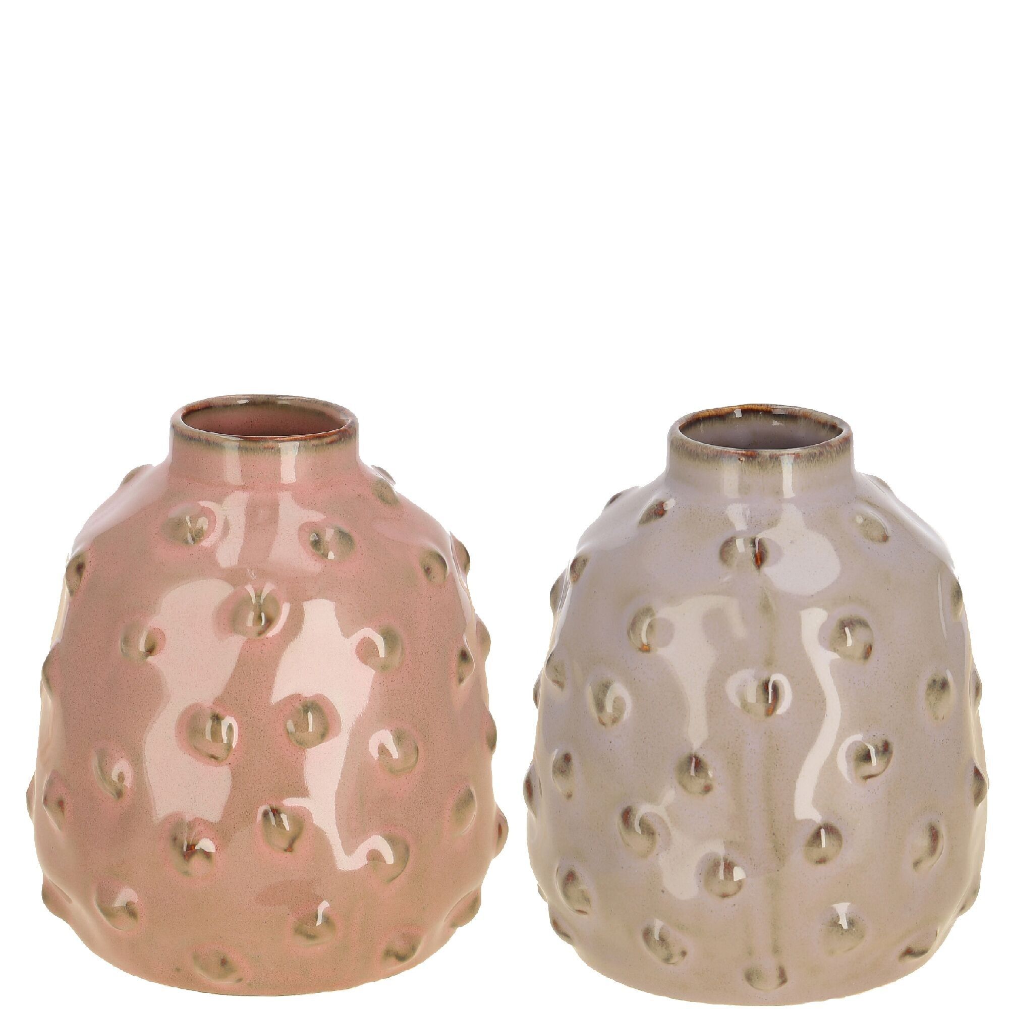 Bottiglia in ceramica Bea, 2 colori, D14,5 cm, H16 cm, apertura: 4,5 cm, rosa/lilla