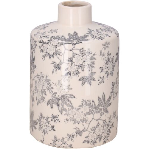 Keramik Vase Jouy, D13,5cm, H20cm, grau