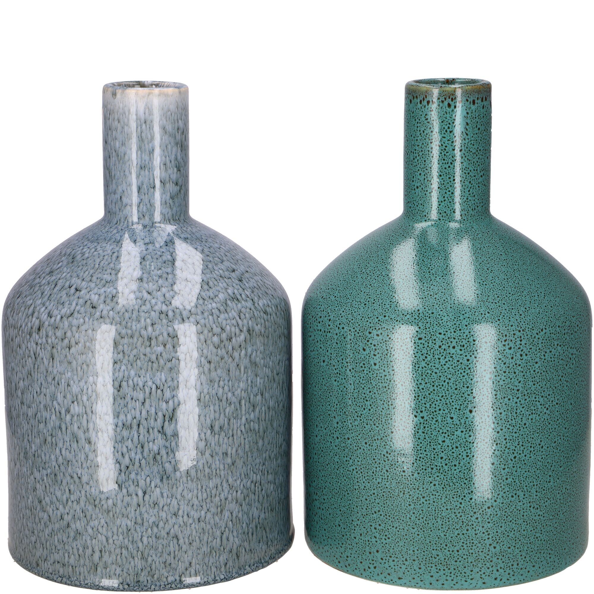 Ceramic vase Isla, 2 colours, H31cm, blue/turquoise