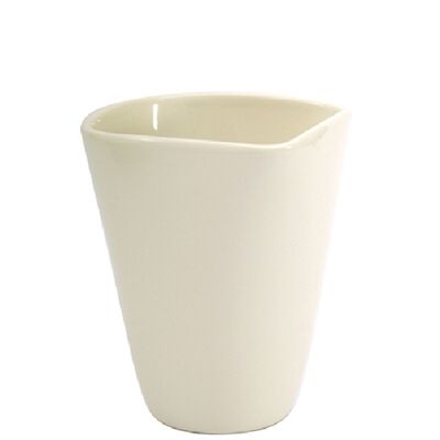Vase en céramique Orchid Cielo, D14cm, H16cm, pour orchidée TO12, crème brillant