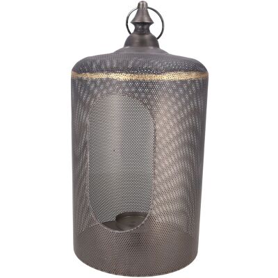 Metal lantern Lola, D23.5cm, H43.5cm, black