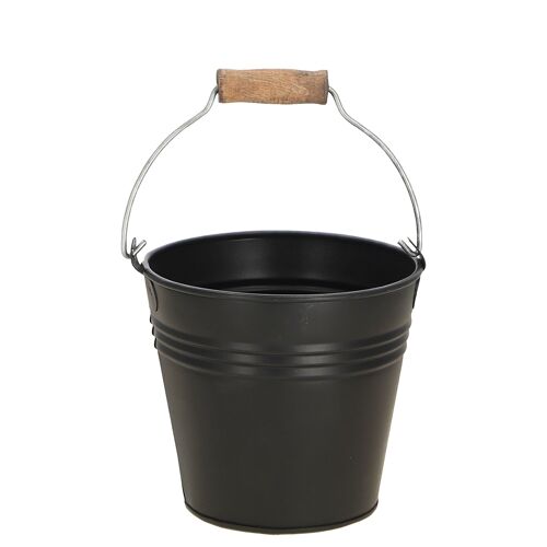 Metall Eimer Mito, D12cm, H11,5cm, schwarz