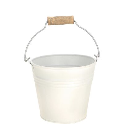 Cubo de metal Mito, D12cm, H11,5cm, blanco