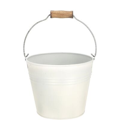 Cubo de metal Mito, D15cm, H12cm, blanco