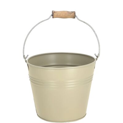 Cubo de metal Mito, D15cm, H12cm, crema